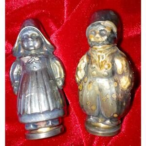 Silver Plated Rare Mid-century, German, Boy Girl Salt And Pepper Shakers